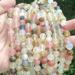 Natural Matte Jaspers Frosted Amazonite Agates Jades Quartz Turquoises Stone Round Spacer Bead For Jewelry Making Bracelet