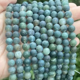 Natural Matte Jaspers Frosted Amazonite Agates Jades Quartz Turquoises Stone Round Spacer Bead For Jewelry Making Bracelet