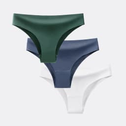 BANNIROU 3Pcs Women's Panties Underwear Fitness Sports Seamless Female Lingerie Sexy T-back Tanga Thong Ice Silk Intimates