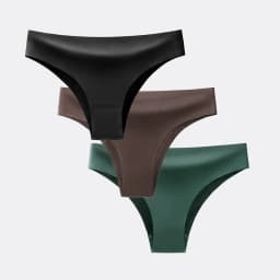 BANNIROU 3Pcs Women's Panties Underwear Fitness Sports Seamless Female Lingerie Sexy T-back Tanga Thong Ice Silk Intimates