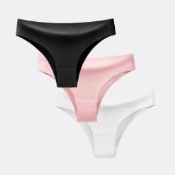 BANNIROU 3Pcs Women's Panties Underwear Fitness Sports Seamless Female Lingerie Sexy T-back Tanga Thong Ice Silk Intimates