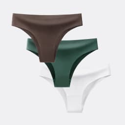 BANNIROU 3Pcs Women's Panties Underwear Fitness Sports Seamless Female Lingerie Sexy T-back Tanga Thong Ice Silk Intimates