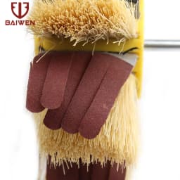 150mm X 6mm Shaft Mounted Sisal & Emery Cloth Bristle Polishing Brush Wheel for Wood Primer Sanding 80/120/180/240/320/400 Grit