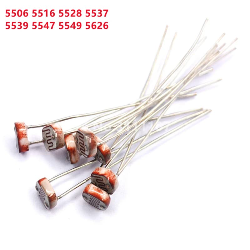 50PCS/LOT LDR Photo Light Sensitive Resistor Photoresistor Photoelectric Photosensitive Resistance GL5528 5537 5506 5516 5539