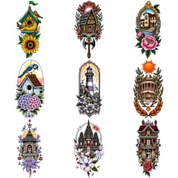 Tattoo Stickers English Word Waterproof Long Lasting Realistic Transfer Temporary Black Letters Feather Body Art For Men Women