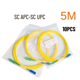 10pcs SC/APC-SC/UPC Optical Fiber Patch Cord Cable Simplex FTTH SM Single-mode 1m/2m/3m/5m/10m Fiber Optic Jumper 2.0mm or 3.0mm