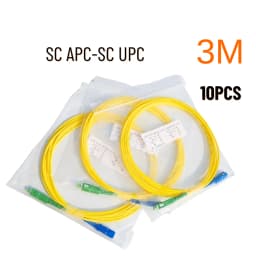 10pcs SC/APC-SC/UPC Optical Fiber Patch Cord Cable Simplex FTTH SM Single-mode 1m/2m/3m/5m/10m Fiber Optic Jumper 2.0mm or 3.0mm