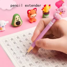 10pcs Cute Cartoon Pencil Cap Silicone Neutral Pen Cover School Students Supplies Soft Rubber Pencil Protector