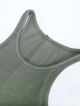 Solid Color Basic Ribbed Knitted Tank Top Women Summer Vintage Sleeveless Camis 90s Cool Girls Streetwear Green Soft Tees