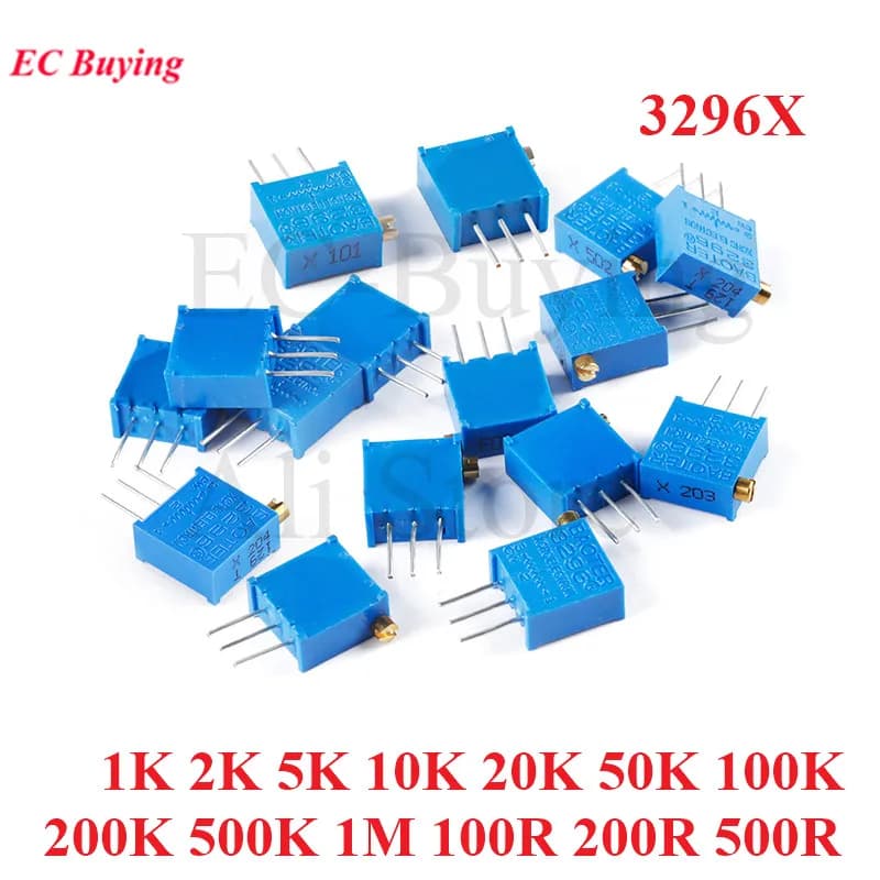 10Pcs/5pc 3296X 1K 2K 5K 10K 20K 50K 100K 200K 500K 1M 100R 200R 500R ohm Trimmer Potentiometer Variable Resistor Cermet Trimpot