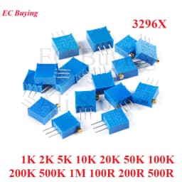 10Pcs/5pc 3296X 1K 2K 5K 10K 20K 50K 100K 200K 500K 1M 100R 200R 500R ohm Trimmer Potentiometer Variable Resistor Cermet Trimpot