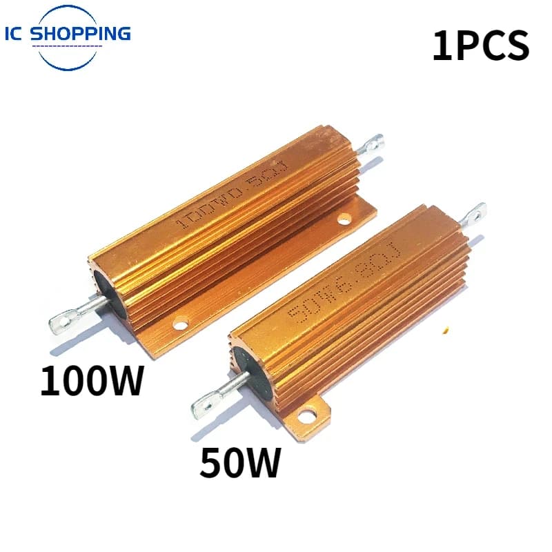 NEW Aluminum Power Metal Shell Case Wirewound Resistor 50W 100W 0.01R~100K 1 3 4 6 8 10 20 200 500 1K 10K Ohm RX24 Resistance