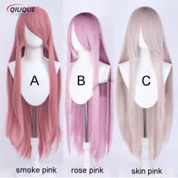 80 Colors 100cm Long Straight Cosplay Wig Anime Compatible Universal Omopinenet Heat Resistant Synthetic Hair Wigs + Wig Cap