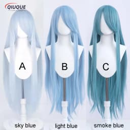 80 Colors 100cm Long Straight Cosplay Wig Anime Compatible Universal Omopinenet Heat Resistant Synthetic Hair Wigs + Wig Cap