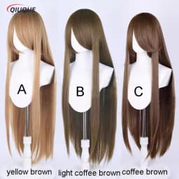 80 Colors 100cm Long Straight Cosplay Wig Anime Compatible Universal Omopinenet Heat Resistant Synthetic Hair Wigs + Wig Cap