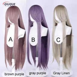 80 Colors 100cm Long Straight Cosplay Wig Anime Compatible Universal Omopinenet Heat Resistant Synthetic Hair Wigs + Wig Cap