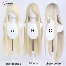 80 Colors 100cm Long Straight Cosplay Wig Anime Compatible Universal Omopinenet Heat Resistant Synthetic Hair Wigs + Wig Cap