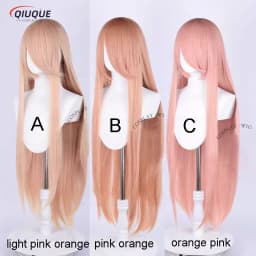 80 Colors 100cm Long Straight Cosplay Wig Anime Compatible Universal Omopinenet Heat Resistant Synthetic Hair Wigs + Wig Cap