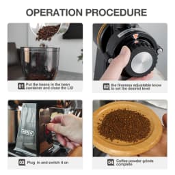 HiBREW 8 Settings Electric Coffee Bean Grinder for Espresso or American Drip Coffee Durable Flat Burr Die-casting Housing G1