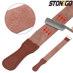 STONEGO PU Leather Strop Strap Barber Straight Razor Folding Knife Knives Sharpening Shave Sharpener Sharpening Belt