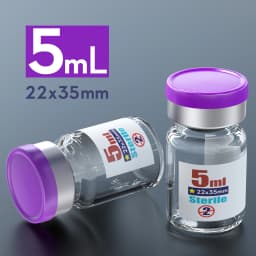 Ks-Tek Sterile Empty Vials with Self Healing Injection Port,with Flip Off Aluminum Cap,Sterile Package