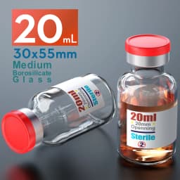Ks-Tek Sterile Empty Vials with Self Healing Injection Port,with Flip Off Aluminum Cap,Sterile Package