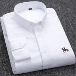 Large Size Full Men's Shirts 100% Pure Cotton Oxford Business Casual Shirt Soft Slim Fit Formal Plain Shirt Long Sleeve Clothes