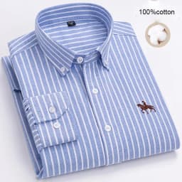 Large Size Full Men's Shirts 100% Pure Cotton Oxford Business Casual Shirt Soft Slim Fit Formal Plain Shirt Long Sleeve Clothes