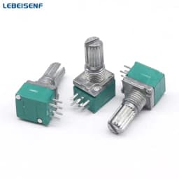 5pcs/lot Special Audio Amplifier High Precision 10% Double Potentiometer RK097G A20K A50K A100K Handle Length 15MM Flower Axis