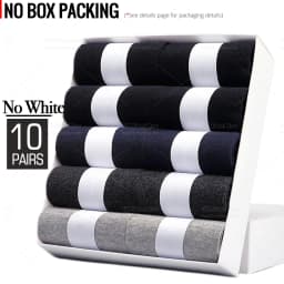 HSS 5/10 Pairs Men's Cotton Blend Socks Black Business Men Socks Soft Breathable Summer Winter for Male Socks Plus Size (6.5-14)