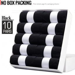 HSS 5/10 Pairs Men's Cotton Blend Socks Black Business Men Socks Soft Breathable Summer Winter for Male Socks Plus Size (6.5-14)