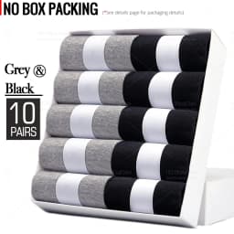 HSS 5/10 Pairs Men's Cotton Blend Socks Black Business Men Socks Soft Breathable Summer Winter for Male Socks Plus Size (6.5-14)