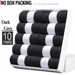 HSS 5/10 Pairs Men's Cotton Blend Socks Black Business Men Socks Soft Breathable Summer Winter for Male Socks Plus Size (6.5-14)