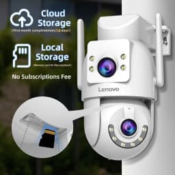 Lenovo 4K WiFi Surveillance Camera 5G Wifi Outdoor Dual Lens PTZ IP Cameras Auto Tracking Audio Video ONVIF Security CCTV Camera