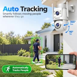 Lenovo 4K WiFi Surveillance Camera 5G Wifi Outdoor Dual Lens PTZ IP Cameras Auto Tracking Audio Video ONVIF Security CCTV Camera