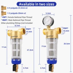 OSWNKW-05 Pre Filter Purifier Whole House Spin Down Sediment Water Filter Central Prefilter System Backwash Stainless Steel Mesh