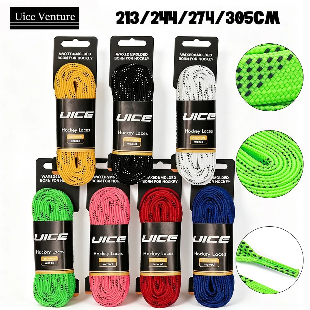 UICE Ice Hockey Skate Laces 84-120in Hockey Accessories Dual Layer Braid Hockey Shoelaces Ice Hockey Equipment
