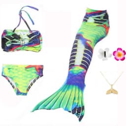 Swimming Mermaid Tail For Girls Kids Beach Dress Pool Swimming Suit With Monofin Hand Fin Mermaid Cosplay Anime Costume