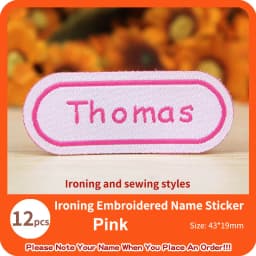 Custom Thermal Embroidery Iron Name Tag Sticker Personalized Washable Sewing Clothing Children Stickers Clothes Babysuit Labels