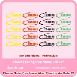 Custom Thermal Embroidery Iron Name Tag Sticker Personalized Washable Sewing Clothing Children Stickers Clothes Babysuit Labels