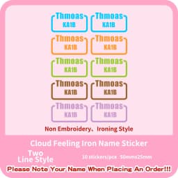 Custom Thermal Embroidery Iron Name Tag Sticker Personalized Washable Sewing Clothing Children Stickers Clothes Babysuit Labels