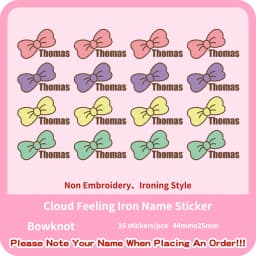 Custom Thermal Embroidery Iron Name Tag Sticker Personalized Washable Sewing Clothing Children Stickers Clothes Babysuit Labels