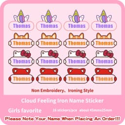 Custom Thermal Embroidery Iron Name Tag Sticker Personalized Washable Sewing Clothing Children Stickers Clothes Babysuit Labels