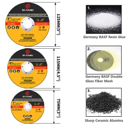 3/4.5/5 Inch Metal Cut Off Wheel Cutting Disc for Angle Grinder Resin Disc 125mm Slice Grinding Blade Cutter for Iron