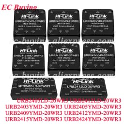 DC-DC 20W/10W/5W Isolated Regulated Power Supply Module 48V/24V/12V to 3.3V/5V/9V/12V/15V/24V URB4812YMD VRB1205YMD URB2412YMD