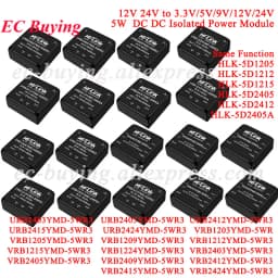 DC-DC 20W/10W/5W Isolated Regulated Power Supply Module 48V/24V/12V to 3.3V/5V/9V/12V/15V/24V URB4812YMD VRB1205YMD URB2412YMD
