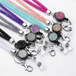 Badges Holder Retractable Lanyard Id Lanyard Name Tag Card Badge Holder Reels Chain Clips Hanging Rope Keychain Necklace Strap