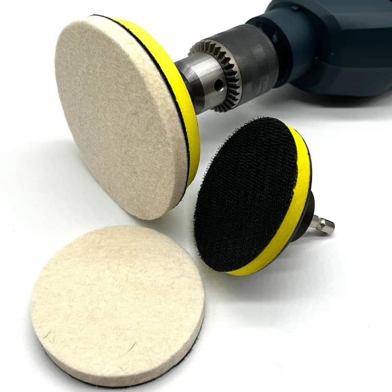4PCS/Set Wool Felt Polishing Pad Polish Wheel Backing Pad Drill Adapter Kit Mirror Polish Glass Stainless Steel Polish