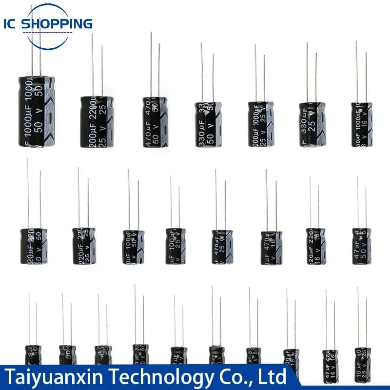 10V 16V 25V 35V 50V 63V Aluminum Electrolytic Capacitor 2.2 3.3 4.7 10 22 33 47 100 220 330 470 1000 2200 3300 4700 6800 10000UF