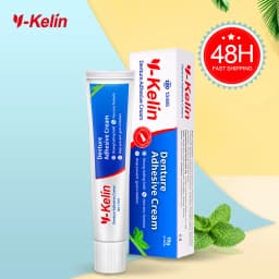 Y-Kelin Denture Adhesive Cream 1/3/12 Pack Original Formula Zinc Free Extra Strong Hold For Upper Lower or Partials All Day